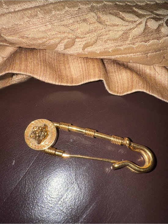 Versace Accessories - Versace Gold Medusa Safety Pin Brooch